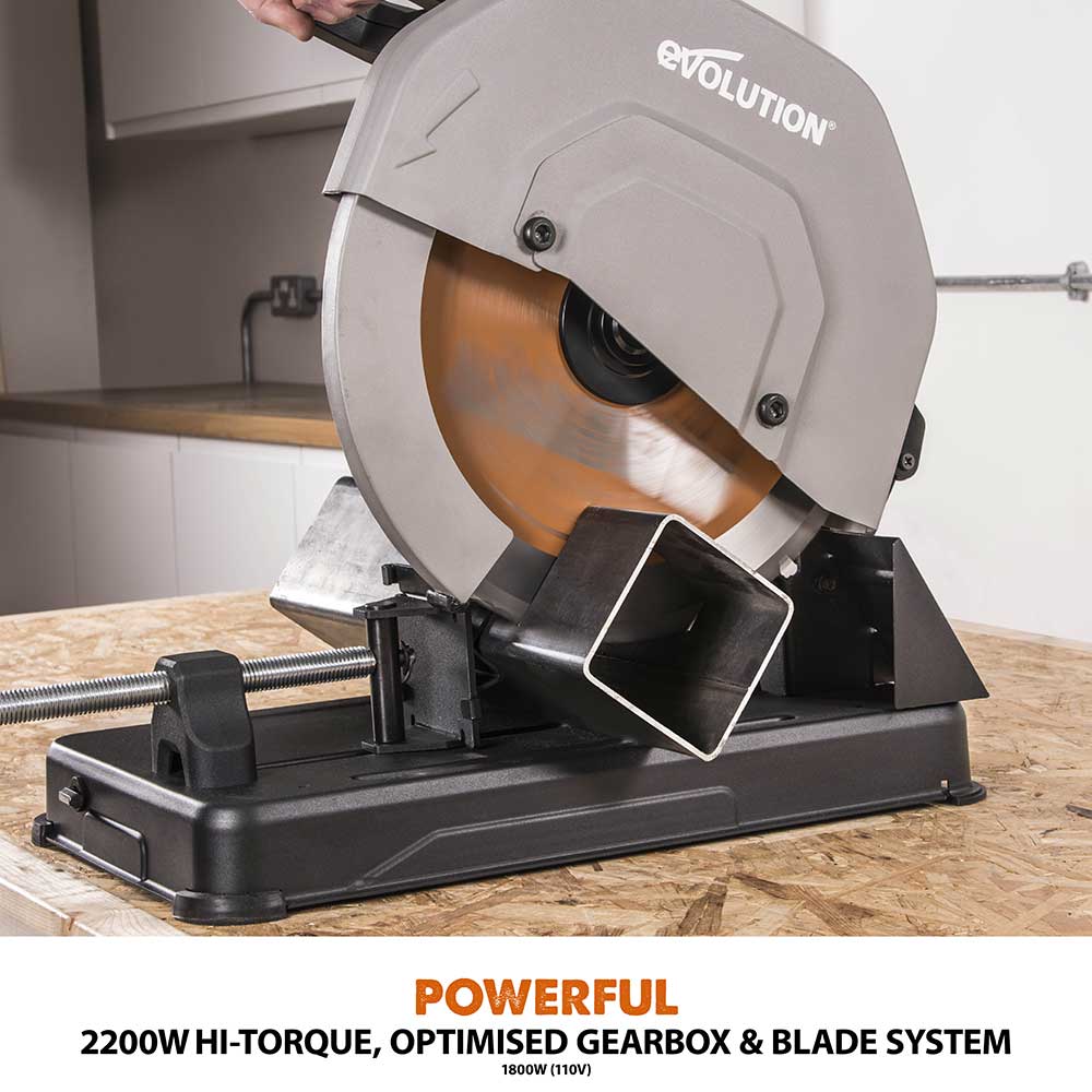 Evolution R355CPS 355mm Chop Saw + Extra 355mm Blade + Chop Saw Stand Bundle - Image 7