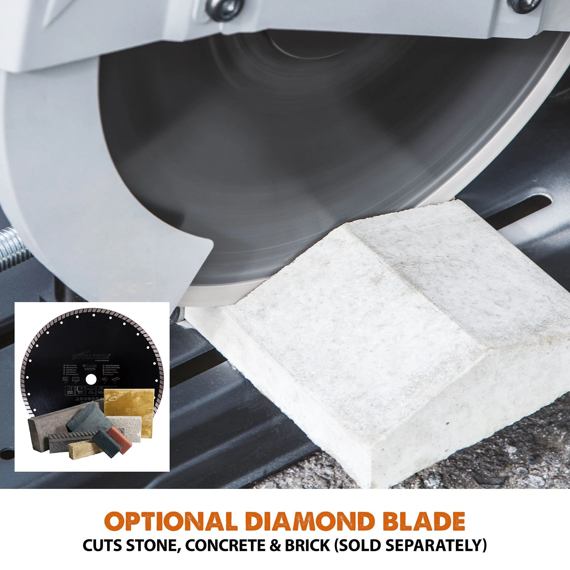 Evolution 355mm Multi-Material Chop Saw with TCT Blade for Steel, Wood & Plastic | R355CPS - Image 13