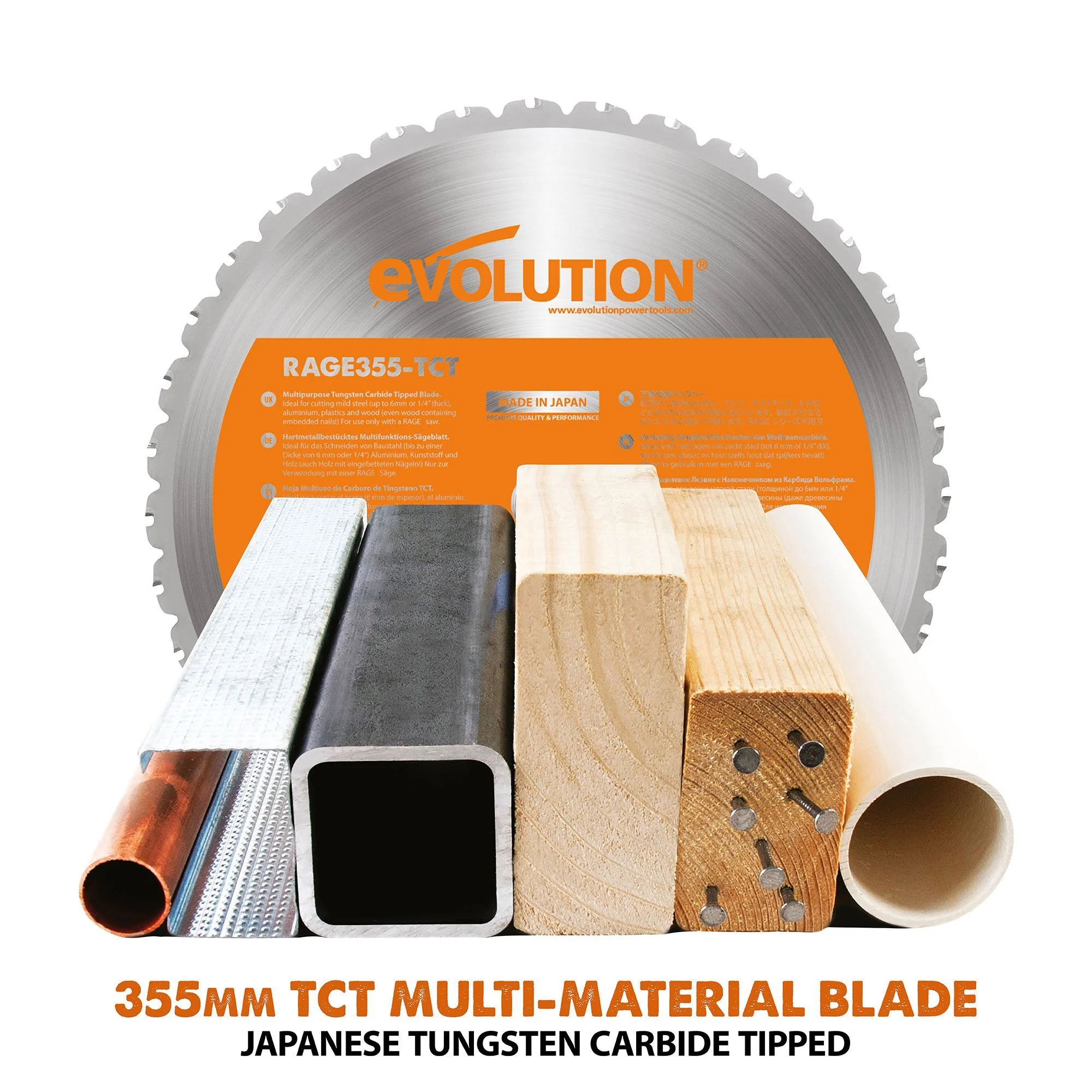 Evolution 355mm Multi-Material Chop Saw with TCT Blade for Steel, Wood & Plastic | R355CPS - Image 5