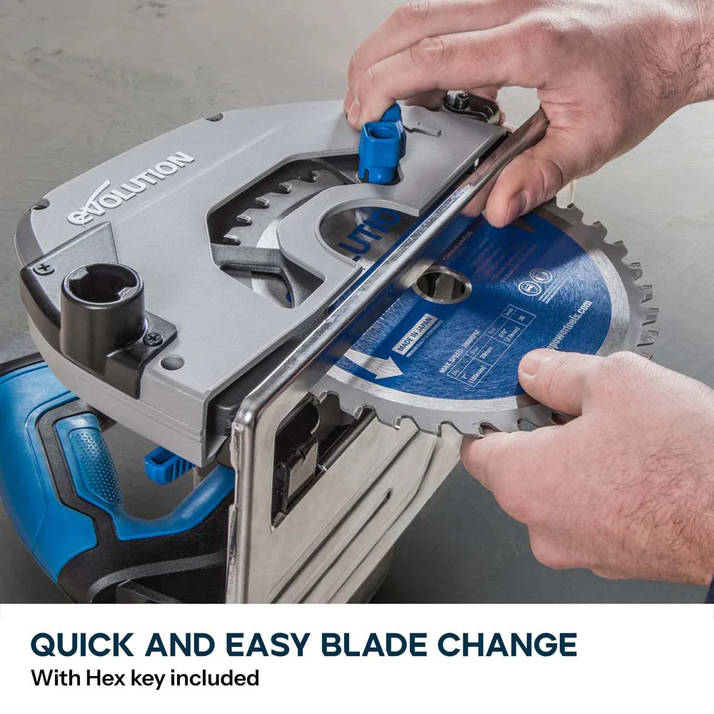Evolution 185mm Metal Cutting Circular Saw with TCT Mild Steel Cutting Blade | 64mm Cut Depth | S185CCSL - Image 13