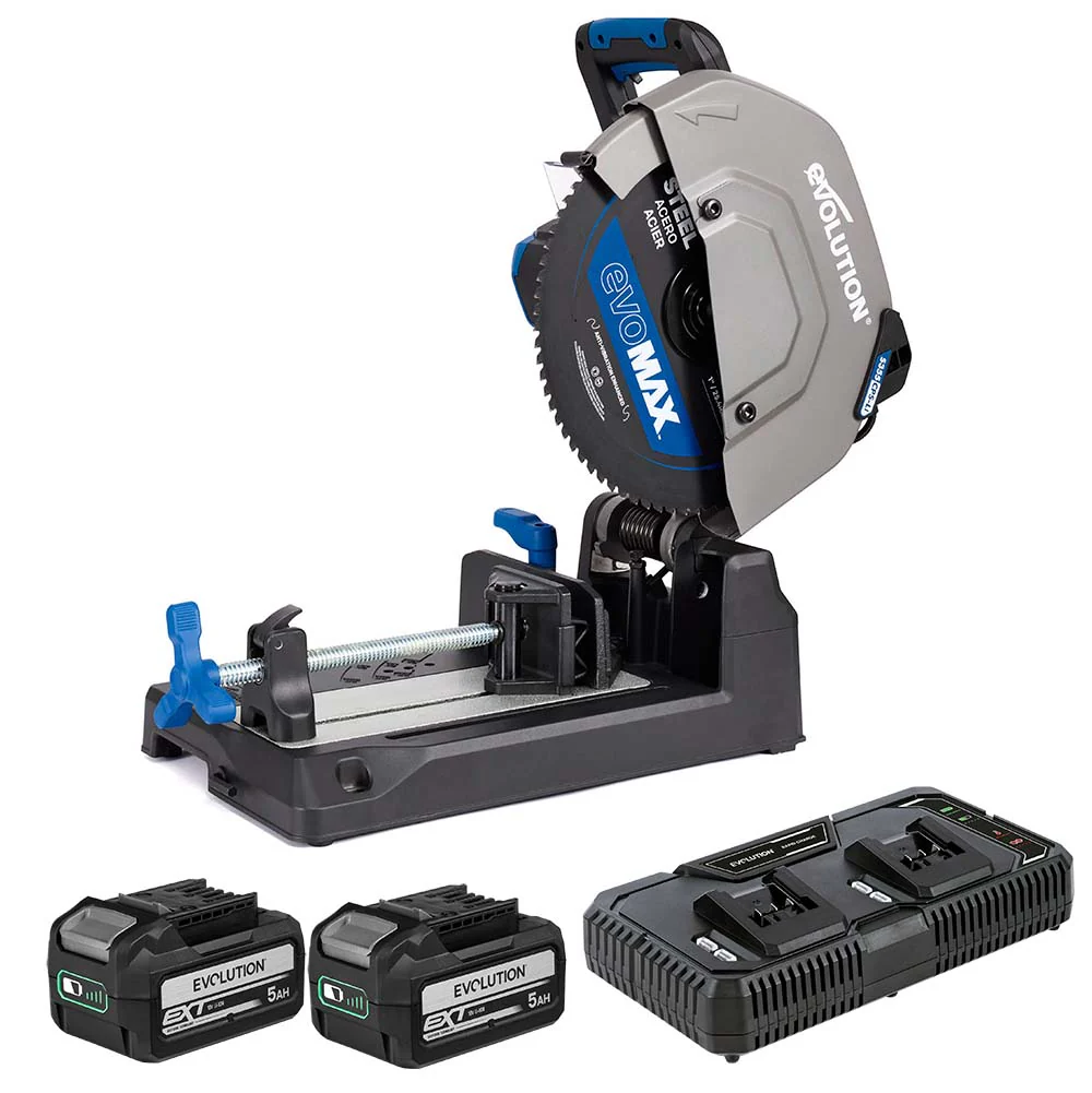 Evolution Cordless 355mm Metal Cutting Chop Saw with 36V Brushless Motor & EvoMax Blade | S355CPS-Li - Image 17